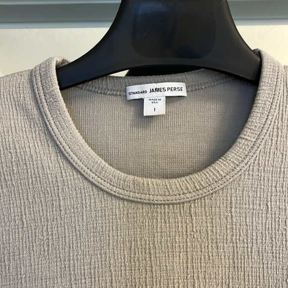 James Perse Long Sleeve Tshirt size 1 great condition beige - Picture 2 of 5